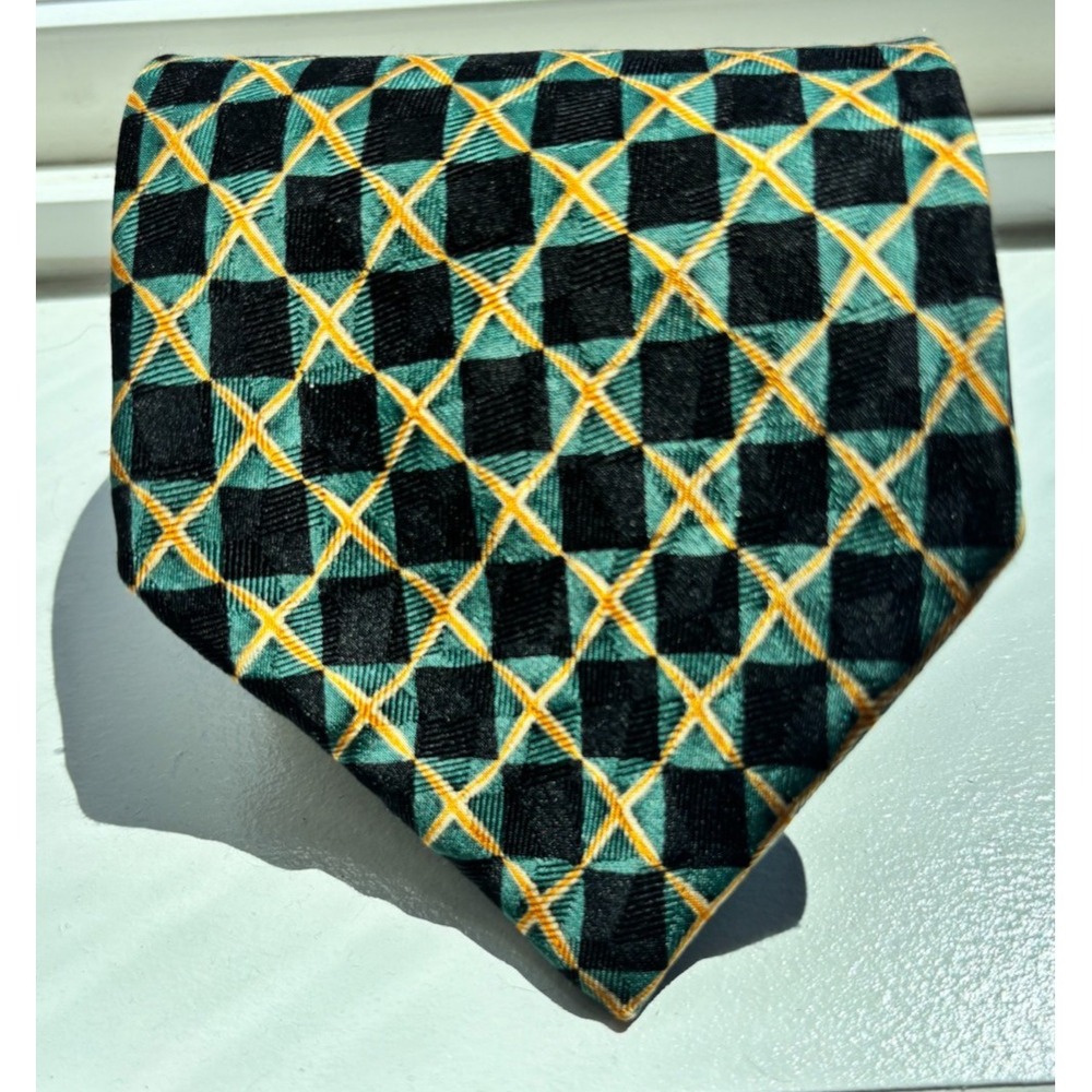 Mills Touche‎ Mens All Silk Hand Crafted in America Tie Geometric Pattern